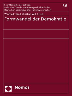 cover image of Formwandel der Demokratie